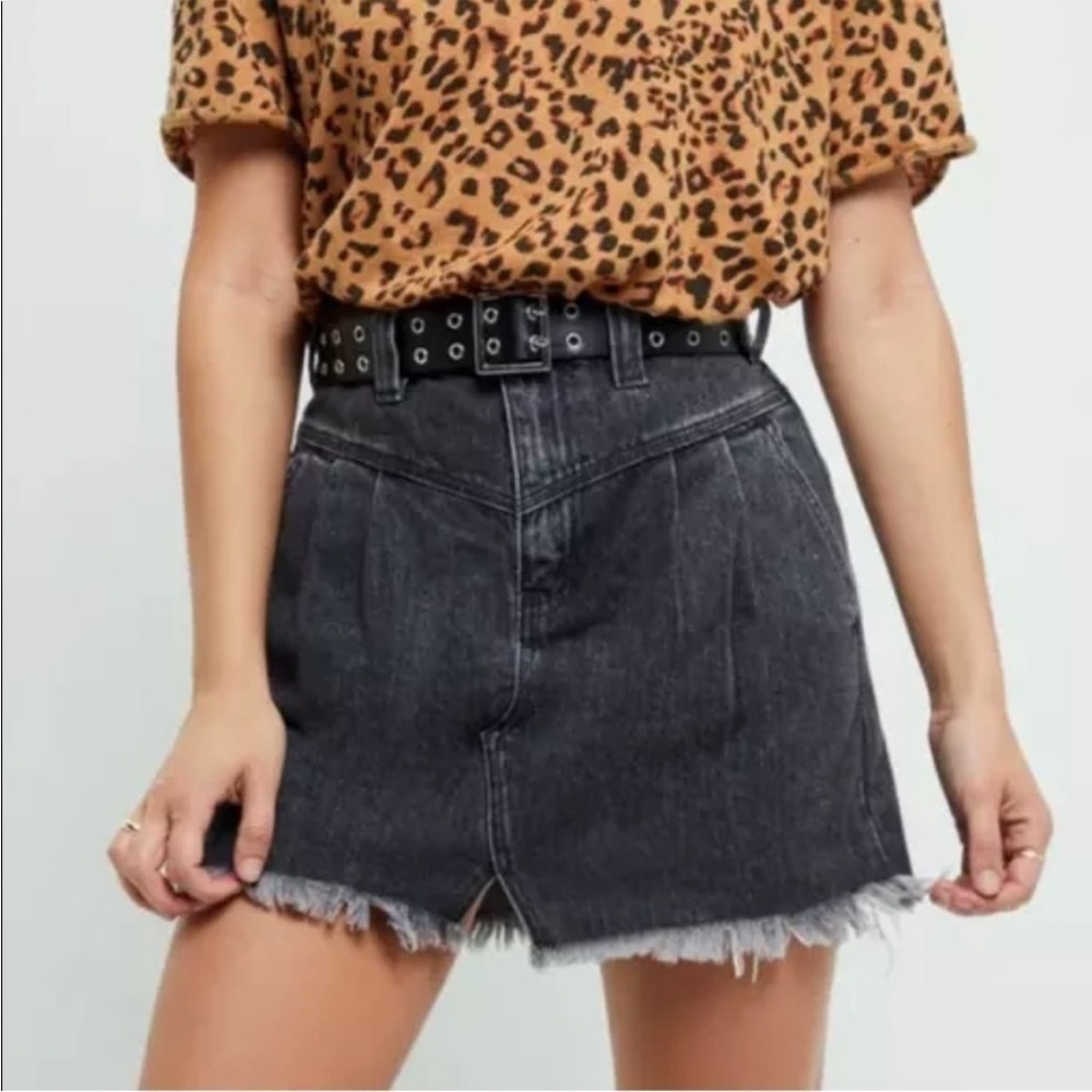 WE THE FREE Free People Womens Sanded Sidecar Denim Skirt Size 25 Western